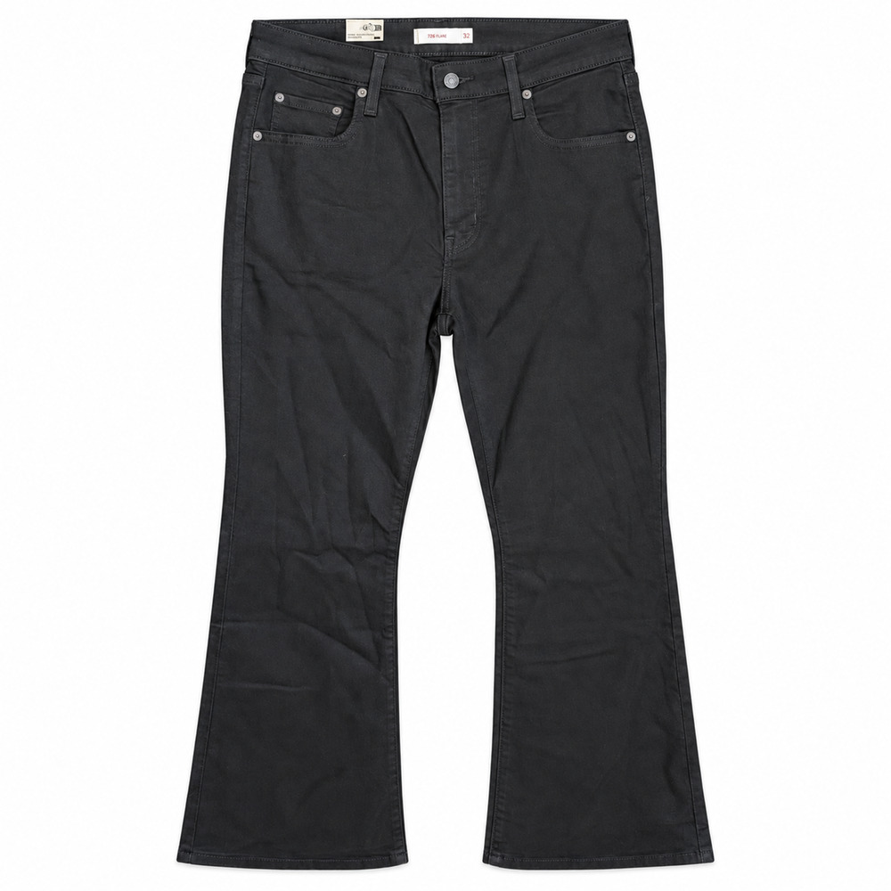 Levis 726 Flare Stellar Stretch Jeans Womens 32x32 Black A3410 NWT